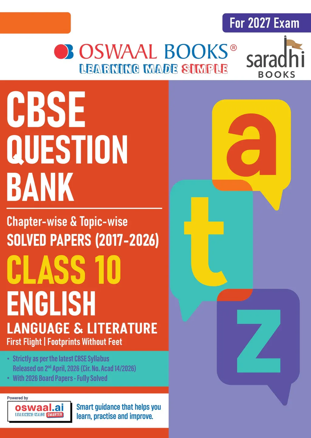 CBSE Class 10 English Language & Literature Question Bank | Chapter & Topic-wise Solved Papers (2017–2026) | Based on Latest Syllabus (April 2026) | Includes 2026 Papers | | For 2027 Exam | Oswaal Books