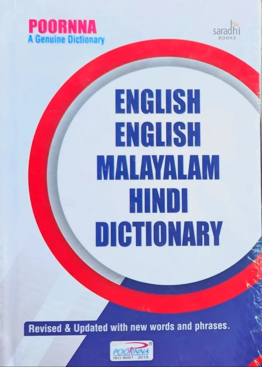 English English Malayalam Hindi Dictionary | Poornna Publications
