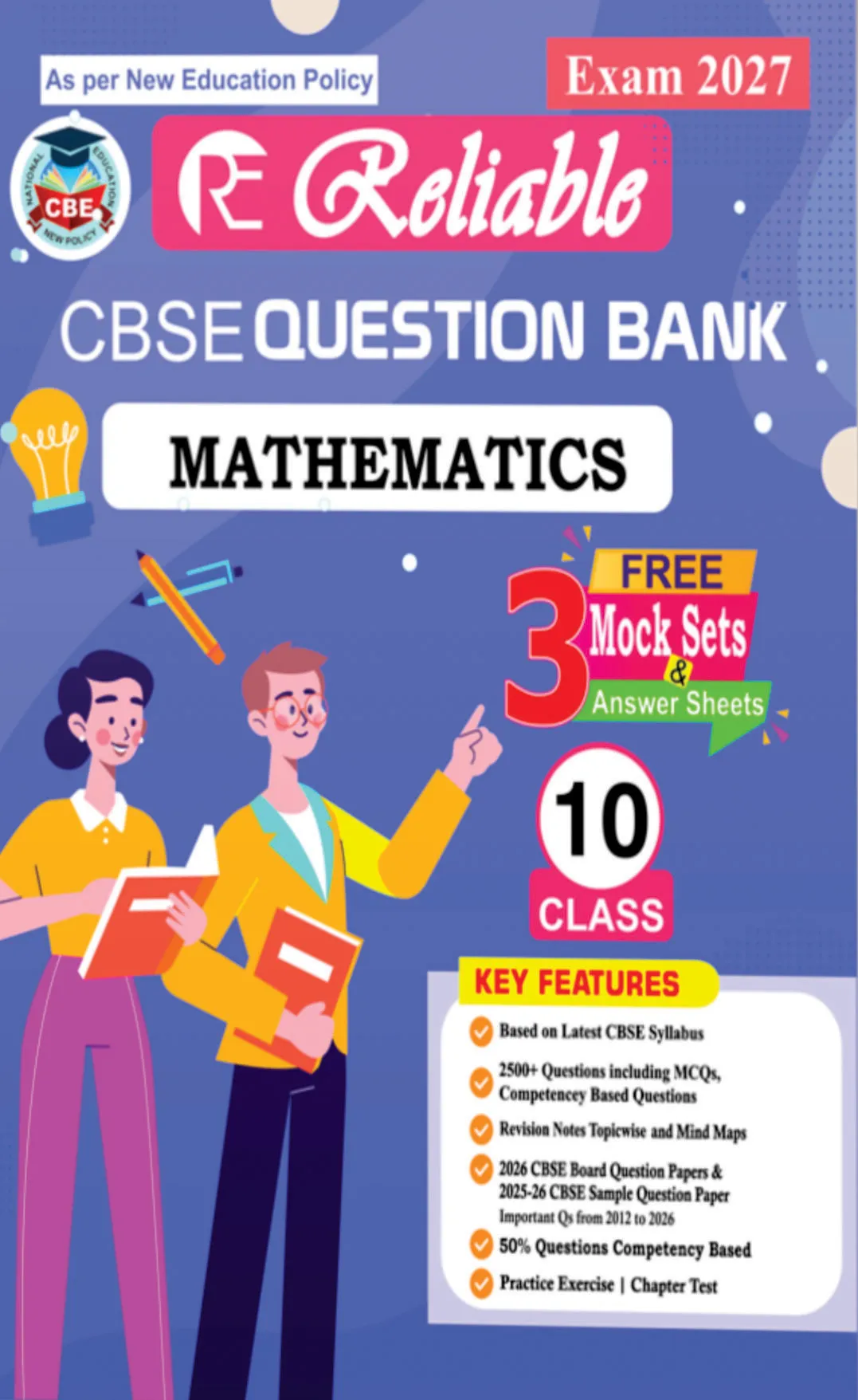 Reliable Mathematics CBSE Question Bank | Class 10 | With Free Mock Tests