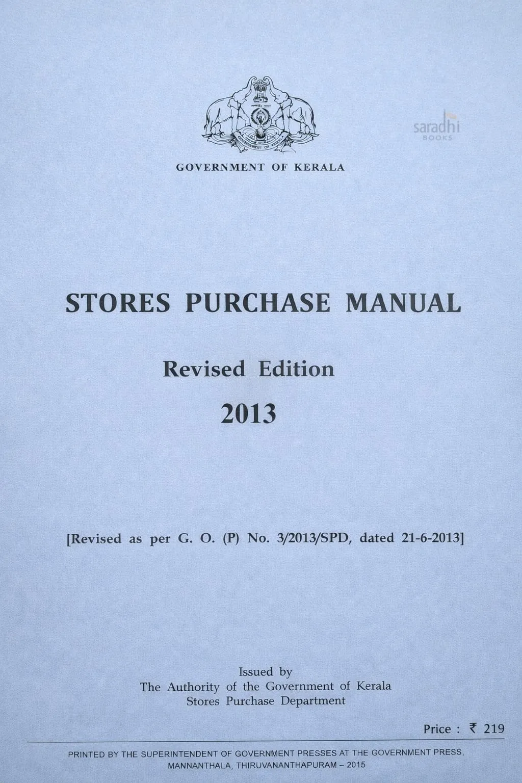 Stores Purchase Manual | SPM | Kerala Government